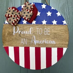 WOODEN WELCOME DOOR SIGNS/HANGERS/ FOURTH OF JULY